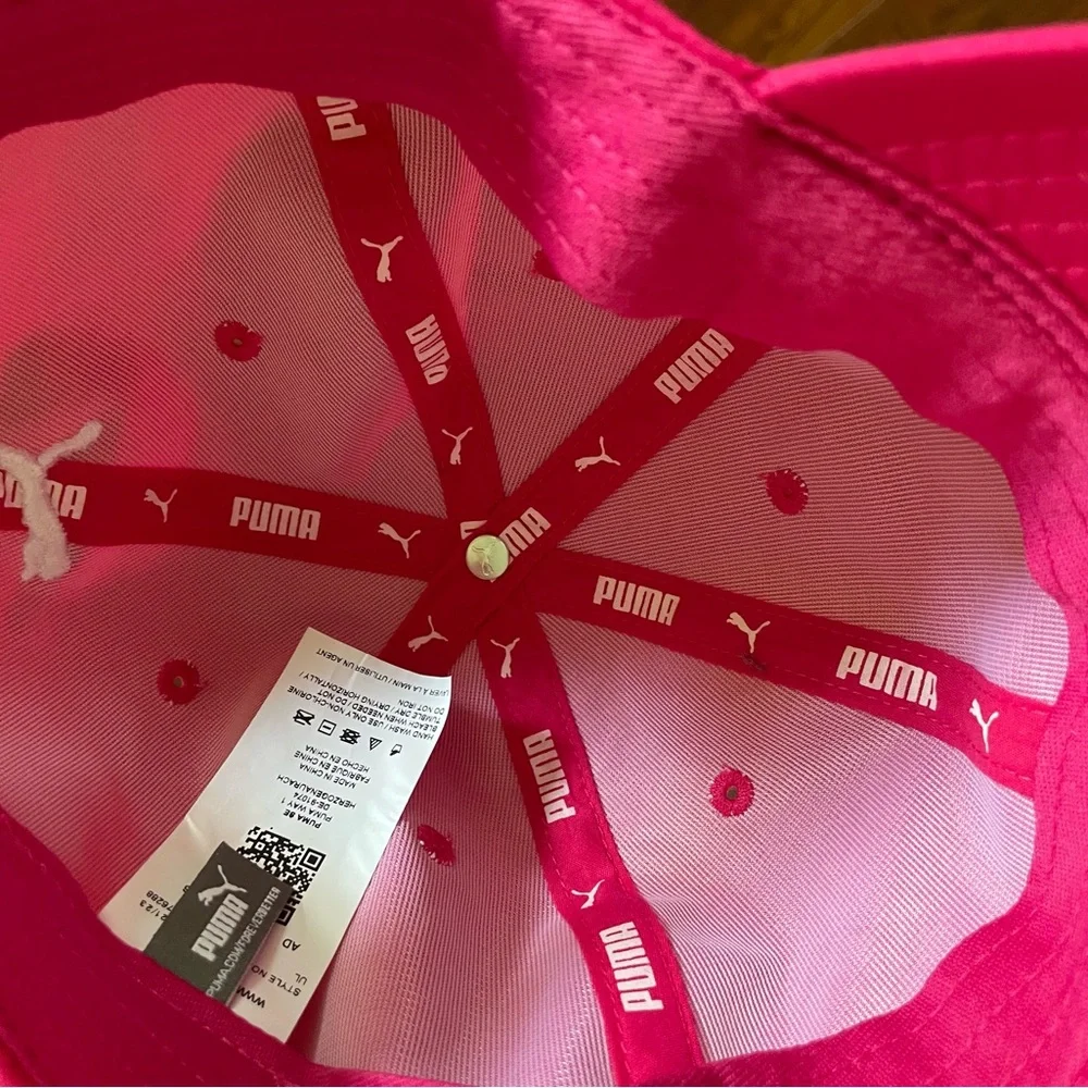NWOT Puma Bright Pink Cap with Silver Buckle
